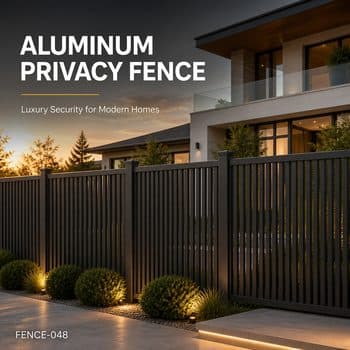 Modern Durable Rust Proof Vertical Picket Aluminum Privacy Fence for Residential Garden Security