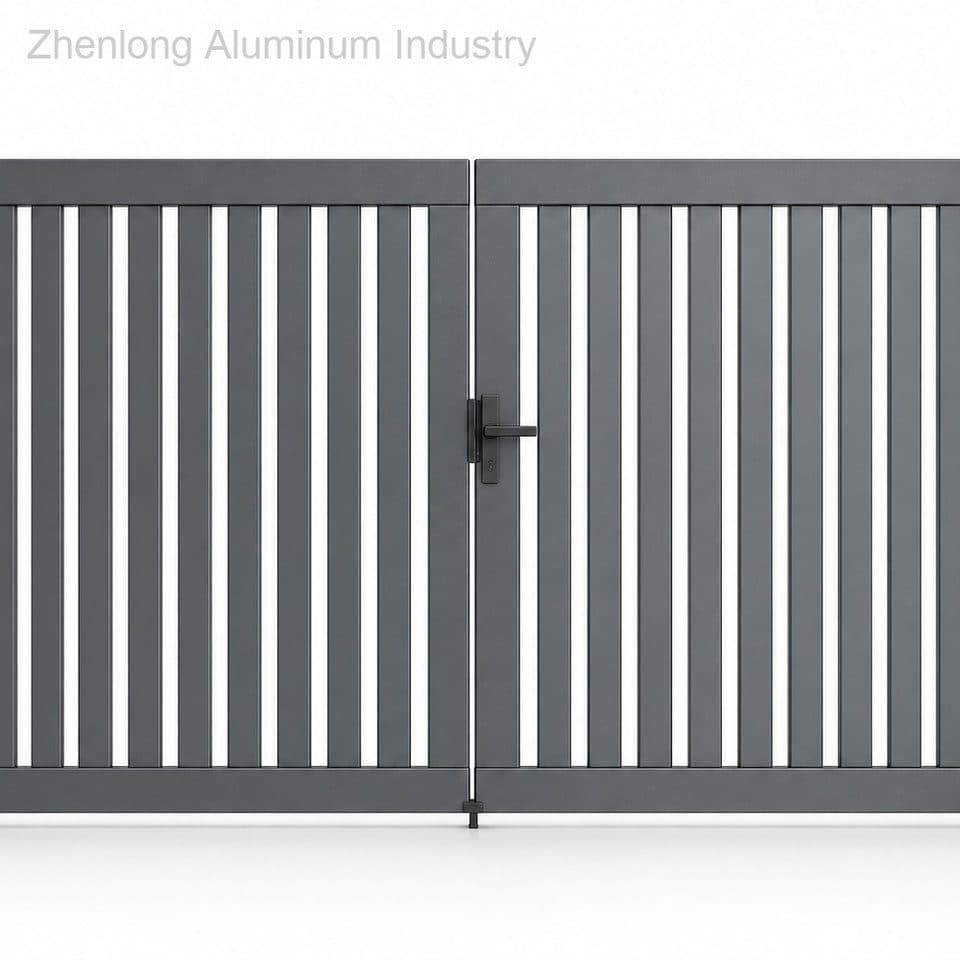 Robust Low Maintenance Luxury Aluminum Driveway Gates with AAMA Powder Coated Finish for Residential Security and 3D Modeling