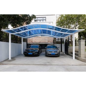 Aluminum Carport Kit Driveway Parking Shade Structure Fixed Outdoor Parking Structure for Private Home Parking Area