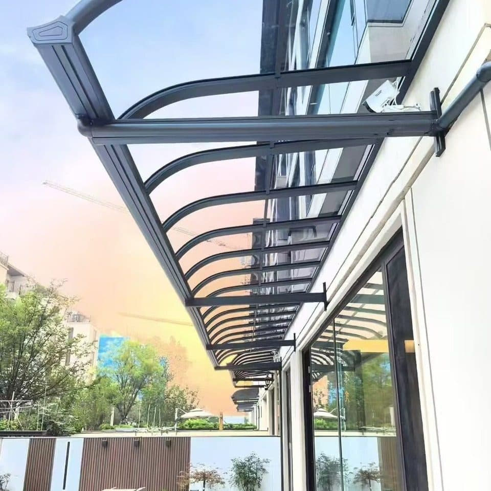 High-Strength Powder Coated Aluminum Alloy Outdoor Rainproof Villa Terrace Awning Canopy Feet with Polycarbonate