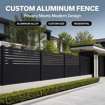 Modern Durable Powder Coated Vertical Aluminum Fencing System for Commercial Property Factory Boundary and Yard