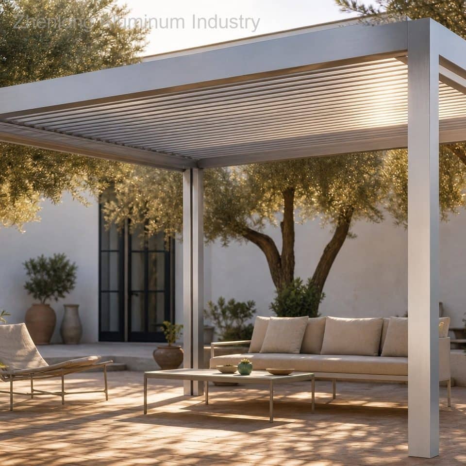 2026 New Design 100% Waterproof Roof 3x4m Louvered Roof Pergola for Restaurant Outdoor Aluminum Structure Residential & Commer
