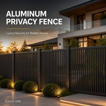 Modern Durable Rust Proof Vertical Picket Aluminum Privacy Fence for Residential Garden Security