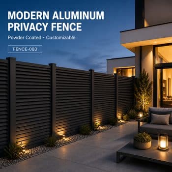Premium Custom Size Anti Rust Powder Coated Modern Solid Slat Privacy Ornamental Aluminum Security Fence for Villa Residential