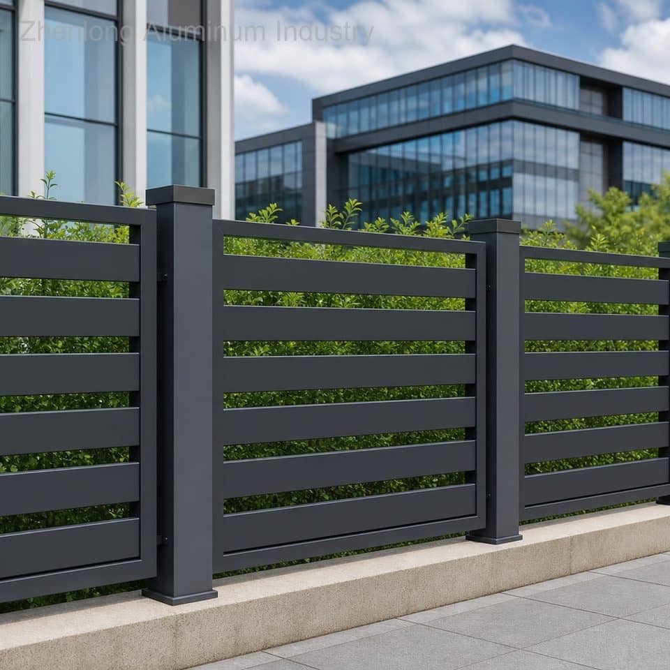 1.8m X 2.4m Durable Easy Assemble High Quality Aluminum Privacy Fence AAMA Powder Coated Finish for Home Security Residential