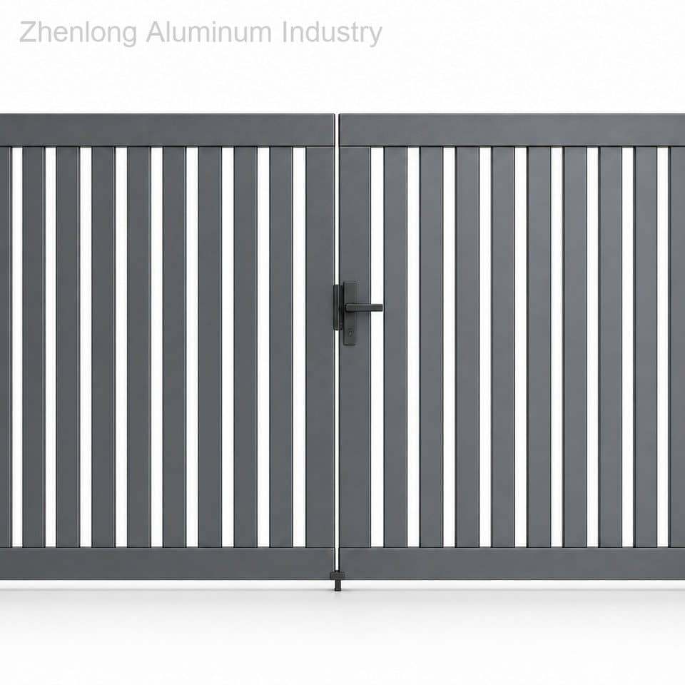 Robust Low Maintenance Luxury Aluminum Driveway Gates with AAMA Powder Coated Finish for Residential Security and 3D Modeling
