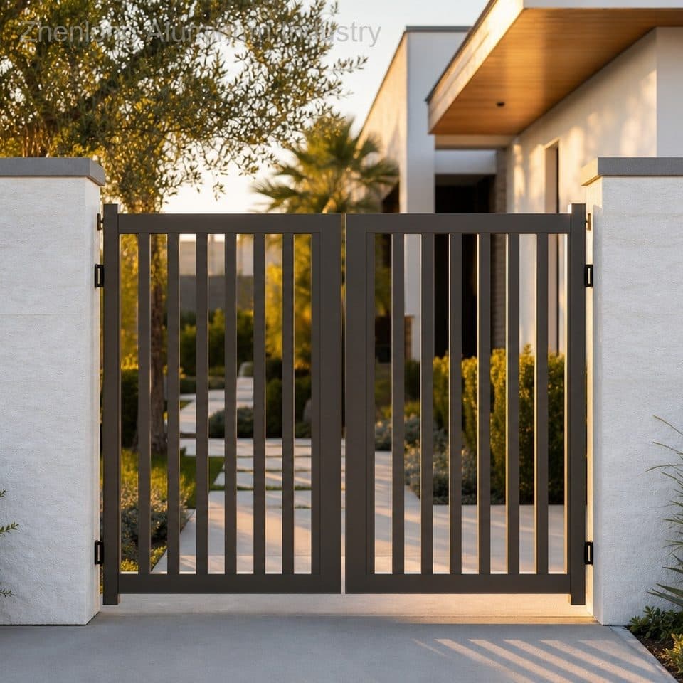 Precision-Made Aluminum AAMA Powder Coated Finish Luxury Eco-Friendly Waterproof Robust Ornamental Residential Driveway Gate