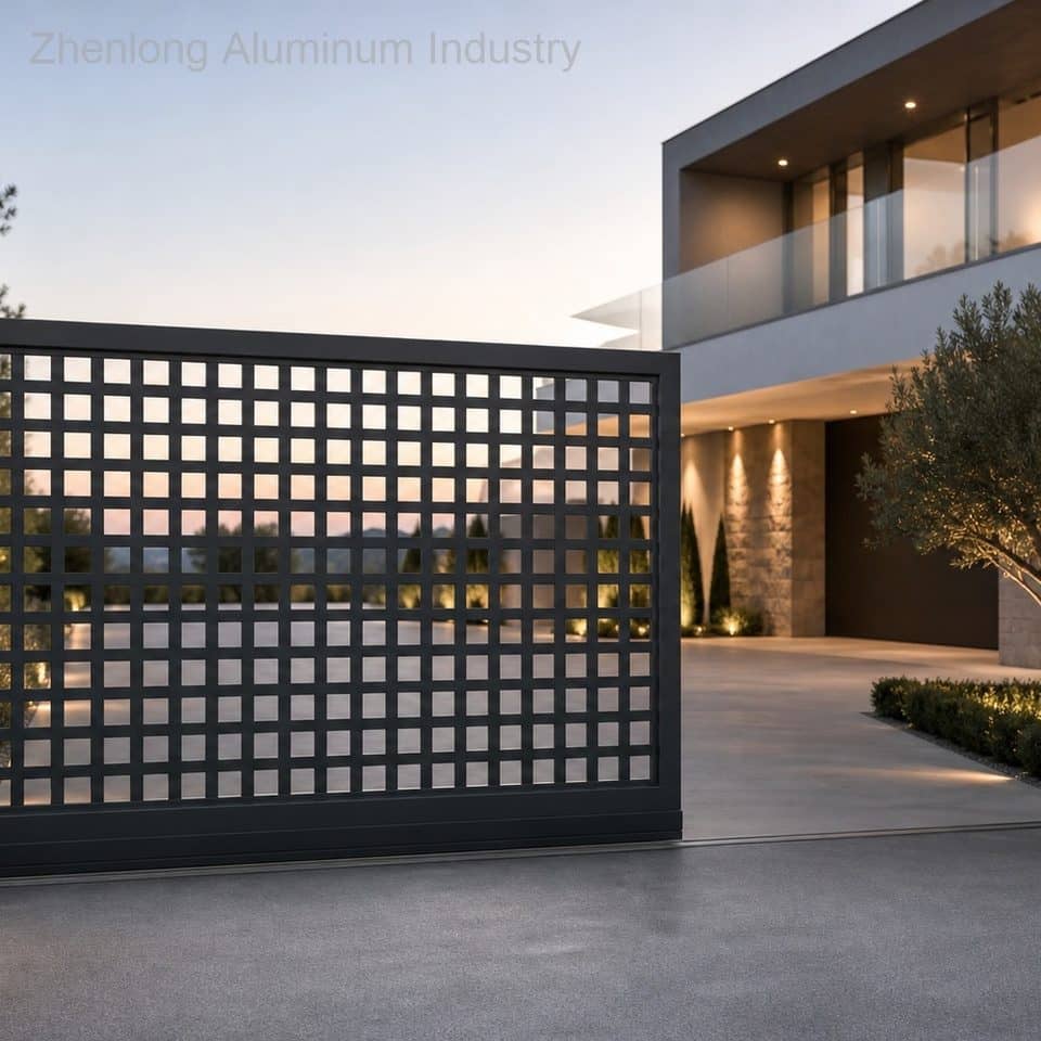 Aluminum Driveway Gates Modern Architectural Luxury Style Eco-Friendly Waterproof Durable Construction for Long Life