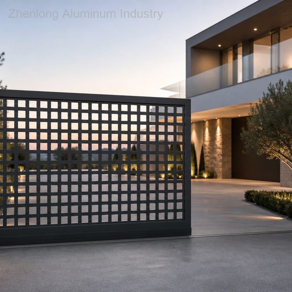 Aluminum Driveway Gates Modern Architectural Luxury Style Eco-Friendly Waterproof Durable Construction for Long Life