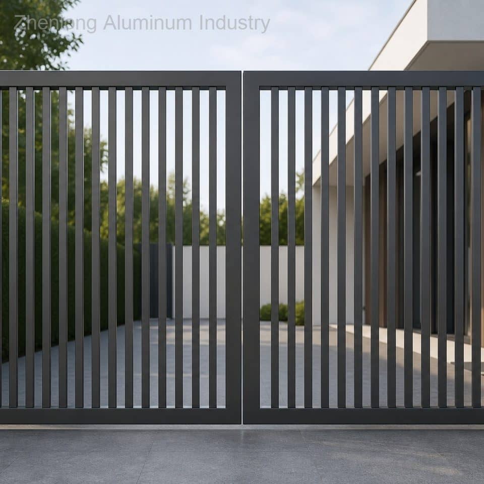 Sophisticated Ornamental Aluminum Driveway Gate Automatic Weatherproof for Front Yard Decor