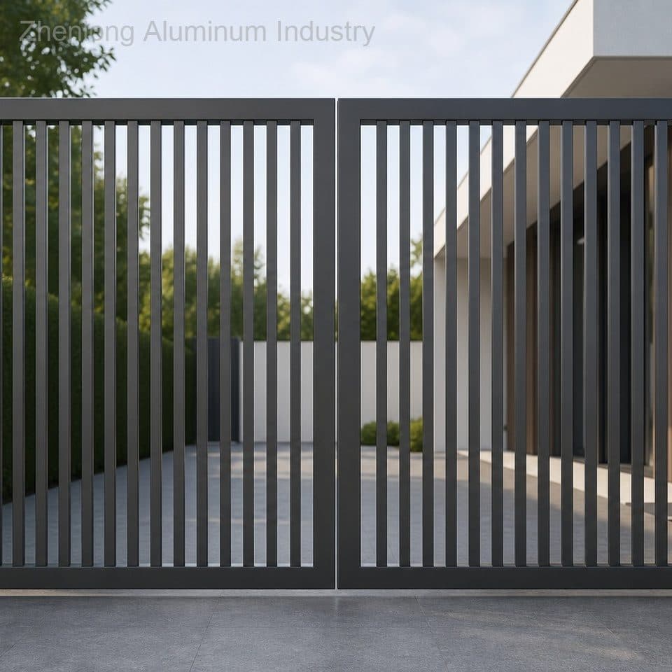 Sophisticated Ornamental Aluminum Driveway Gate Automatic Weatherproof for Front Yard Decor