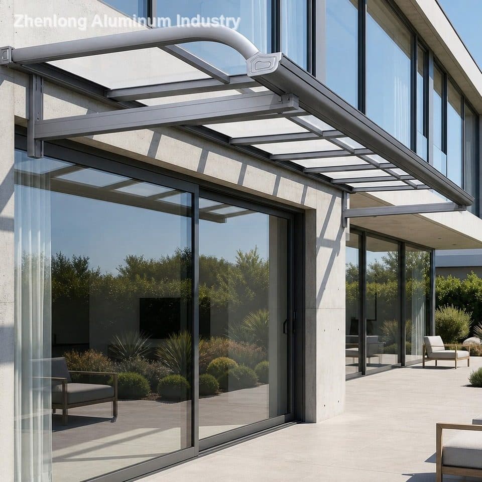 Fixed Outdoor Patio Canopy Eco-Friendly Sustainable Material All Weather Rain Proof Shelter for Window and Door Entry