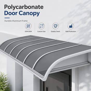 Modern Arched Polycarbonate Door Canopy Patio Rain Shelter Wall Bracket Aluminum Awning