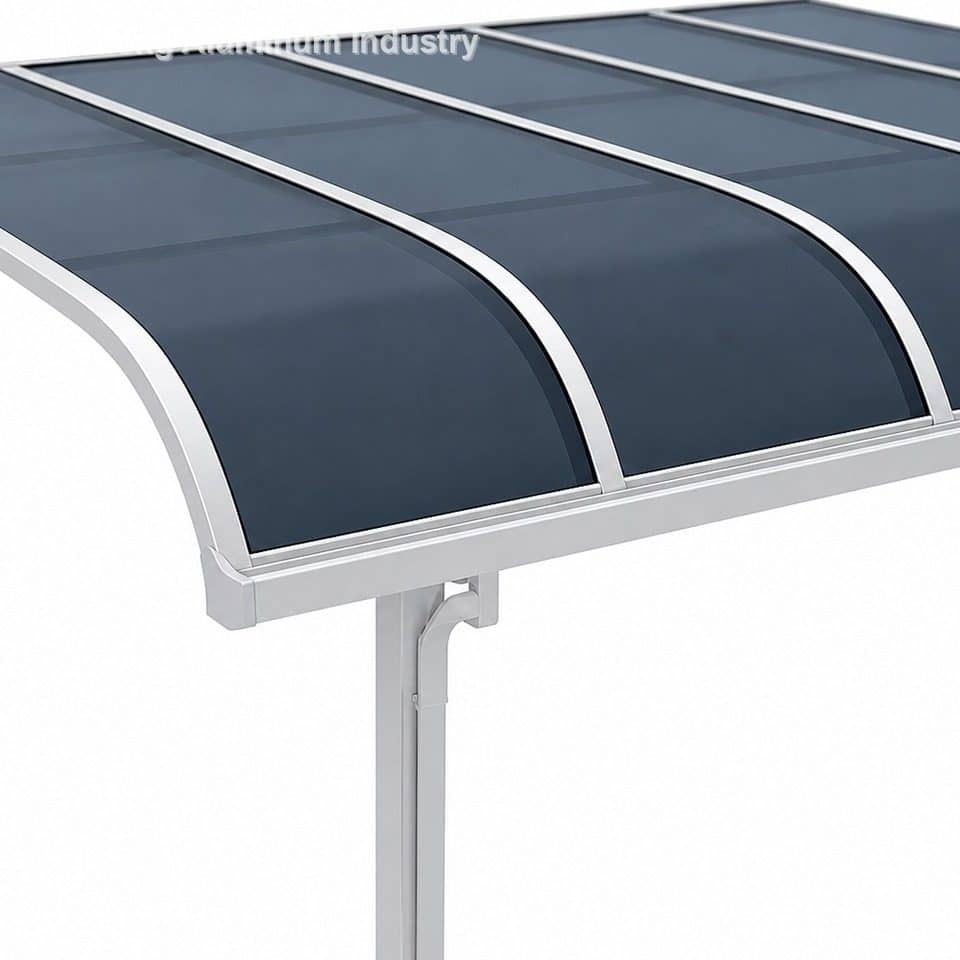 Aluminum Building Entrance Awning Sun Shade UV Blocking Canopy for Restaurant Outdoor Dining Area