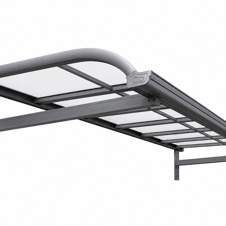 Aluminum Modern Manual Terrace Rain Canopy Durable Construction Long Life Quick Assembly Bolt Together Kit Warehouse Loading