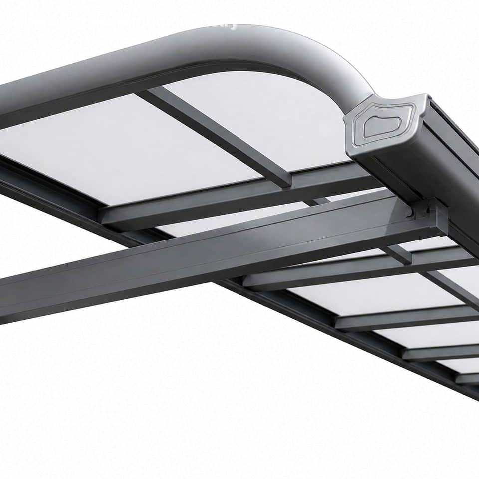 Aluminium PVC Manual Patio Canopy Anti-Corrosion Powder Coated Finish Arched Roof Modern Style for Outdoor Corridor Rain Cover