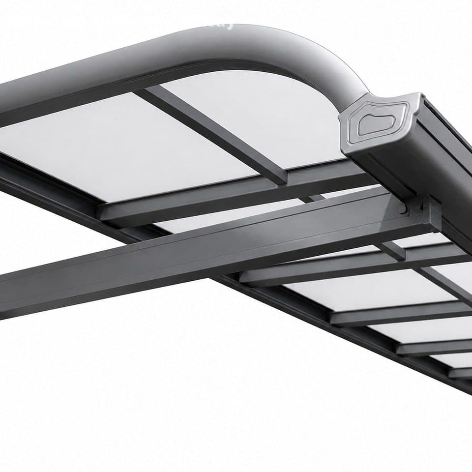 Aluminium PVC Manual Patio Canopy Anti-Corrosion Powder Coated Finish Arched Roof Modern Style for Outdoor Corridor Rain Cover
