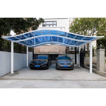 Aluminum Carport Kit Driveway Parking Shade Structure Fixed Outdoor Parking Structure for Private Home Parking Area