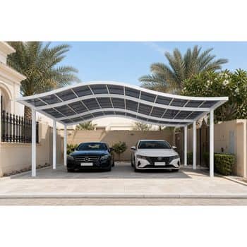 Aluminum Modern Carport Canopy with Double Layer UV Protection Multi-Vehicle Parking Capacity for Garden & Outdoor Use