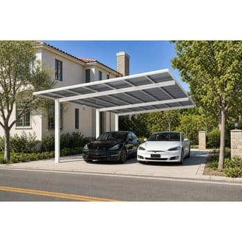 Modern Aluminum Double Bay Carport with Sun Protection & UV Blocking Canopy for Garden & Backyard Car Shelter