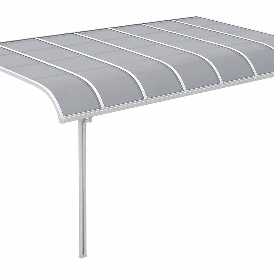 Aluminum Manual Garden Patio Awning Cantilever Design No Ground Posts Arched Roof Modern Style PVC for Front Door Entrance Area