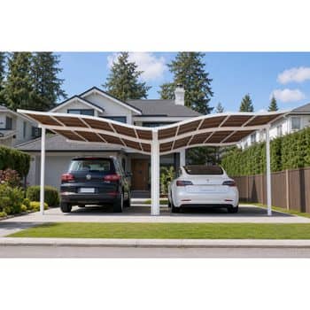Heavy Duty Aluminum Carport Modern Arch Roof Durable Construction for Long Life Quick Assembly Bolt Together Kit for Car Garden