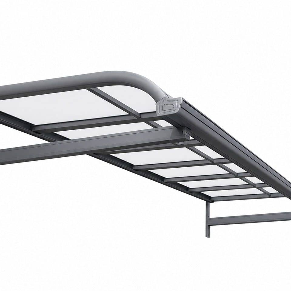 Aluminum Manual Garden Patio Awning Impact Resistant PVC Roof Low Maintenance Long Lasting UV Protection 6m Projection for