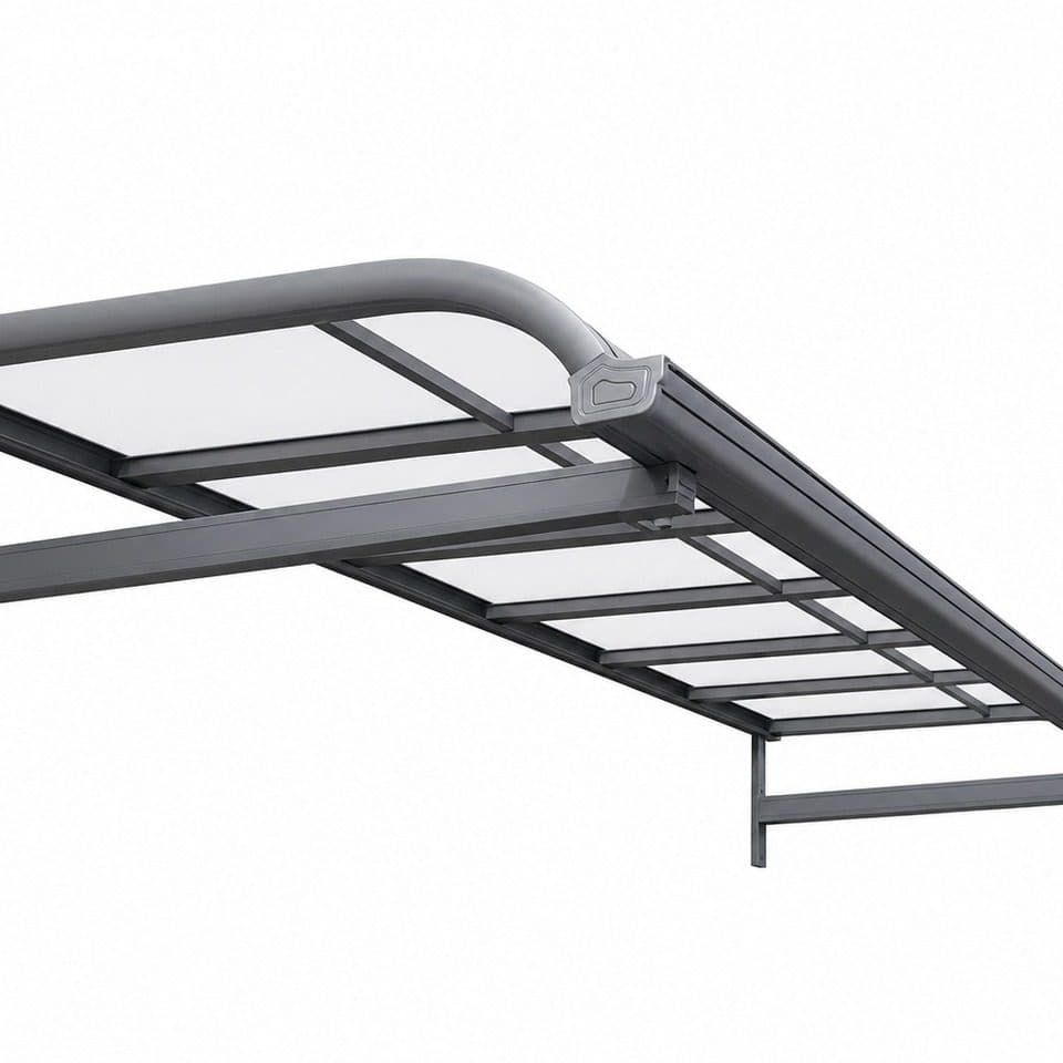 Aluminum Manual Garden Patio Awning Impact Resistant PVC Roof Low Maintenance Long Lasting UV Protection 6m Projection for